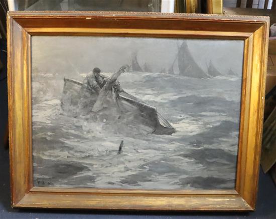 § Sir Frank Brangwyn (1867-1956) Capsized, an original illustration for The Graphic 22 x 30in.
